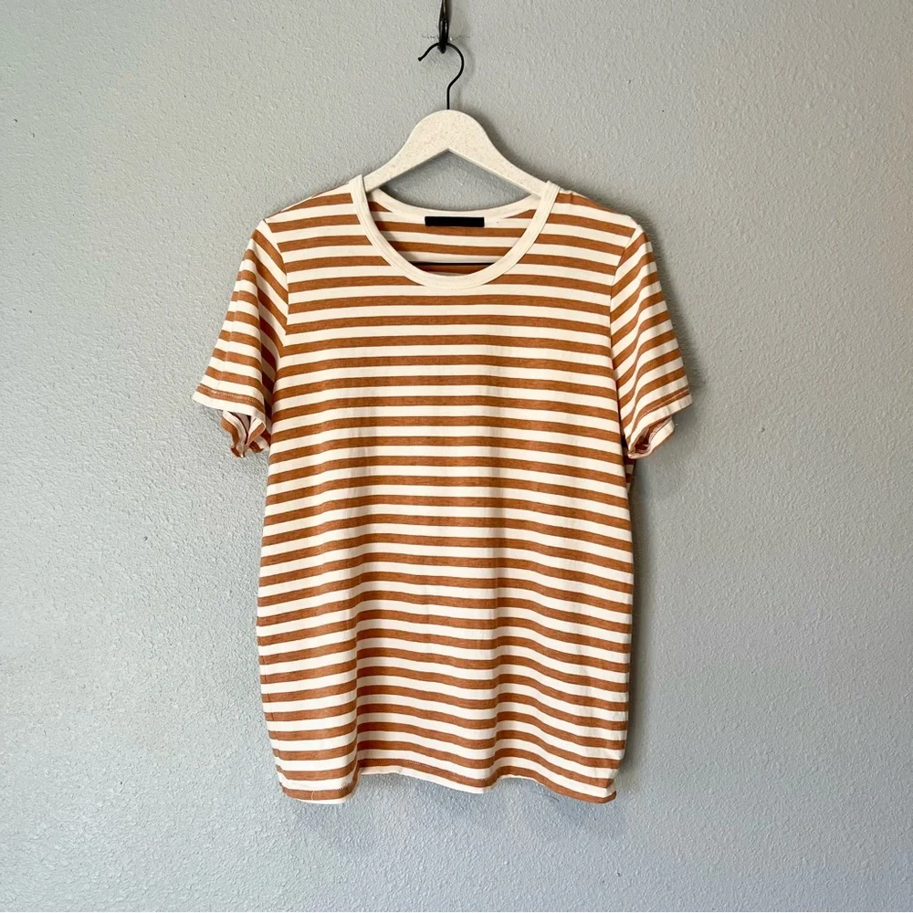 Jenni Kayne Canyon Stripe Cotton Yak Blend Short Sleeve Tee size large - Picture 2 of 7